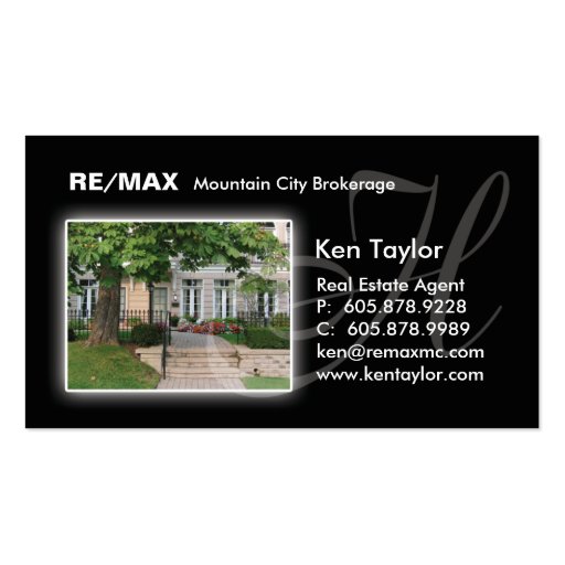 Real Estate Townhouse Business Card Black (front side)