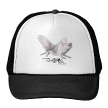 Real Flying Pig Popular Gift When Pigs Fly w Wings Trucker Hats