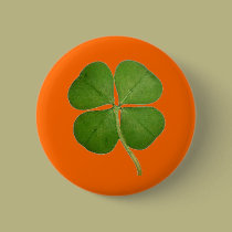 Real Four Leaf Clover buttons