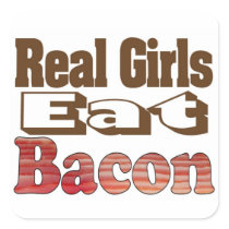 Real Girls Eat Bacon Square Stickers