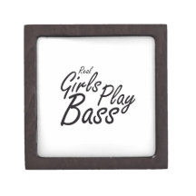 Real Girls Play Bass black Premium Trinket Boxes