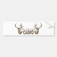 REAL GIRLS WEAR CAMO BUMPER STICKER