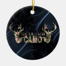 REAL GIRLS WEAR CAMO CHRISTMAS ORNAMENT