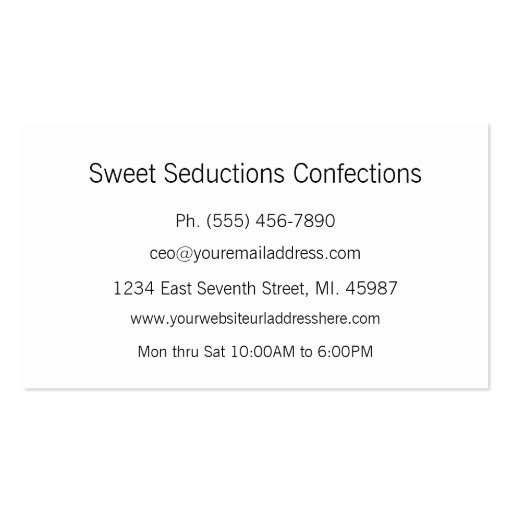 REAL Grunge Cocoa Strawberry Bakery Business Card (back side)