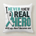 Real Hero Aunt Cervical Cancer Throw Pillows