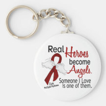 Real Heroes Become Angels Multiple Myeloma Key Chains