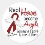Real Heroes Become Angels Multiple Myeloma Round Stickers