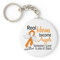 Real Heroes Become Angels Multiple Sclerosis Key Chain