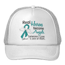 Real Heroes Become Angels Ovarian Cancer Hat