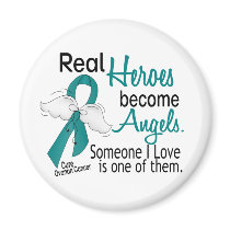 Real Heroes Become Angels Ovarian Cancer Refrigerator Magnets