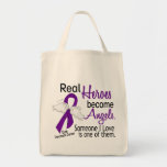 Real Heroes Become Angels Pancreatic Cancer Canvas Bag