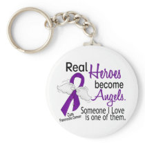 Real Heroes Become Angels Pancreatic Cancer Keychains