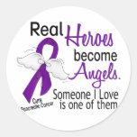 Real Heroes Become Angels Pancreatic Cancer Round Sticker