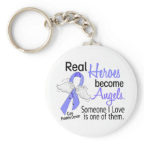 Real Heroes Become Angels Prostate Cancer Keychain