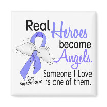 Real Heroes Become Angels Prostate Cancer Fridge Magnets