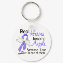 Real Heroes Become Angels Stomach Cancer keychains