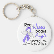 Real Heroes Become Angels Stomach Cancer Keychains