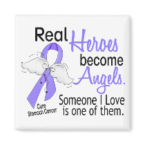 Real Heroes Become Angels Stomach Cancer magnets by awarenessgifts Real Heroes Become Angels Stomach Cancer magnets