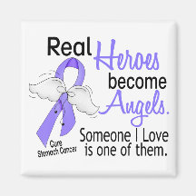Real Heroes Become Angels Stomach Cancer Fridge Magnets