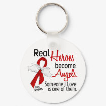 Real Heroes Become Angels Stroke keychains