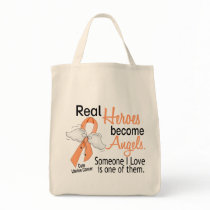 Real Heroes Become Angels Uterine Cancer Tote Bag