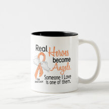 Real Heroes Become Angels Uterine Cancer Mugs