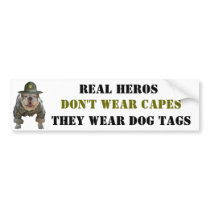 Real Heros Wear Dog Tags Bumper Stickers