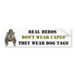 Real Heros Wear Dog Tags Bumper Stickers