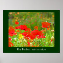 Real Kindness seeks no return Poppy Flowers prints