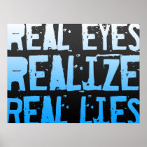 Real Lies... slogan poster Blue & Black