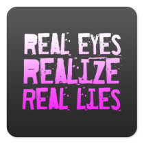 Real Lies... slogan sticker Pink & Black
