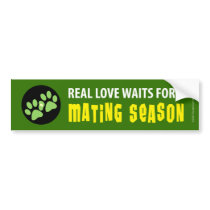 Real Love Waits for Mating Season - Alt. Version bumper stickers
