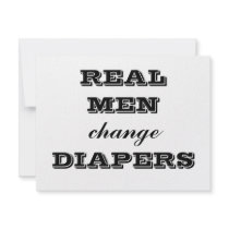 REAL MEN change DIAPERS Personalized Invitations