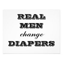 REAL MEN change DIAPERS invitations