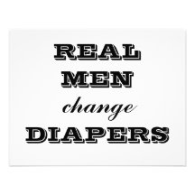 REAL MEN change DIAPERS Personalized Invitations