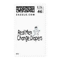 Real Men Change Diapers postage