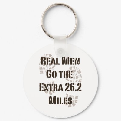 Real Men Go The Extra 26.2 Miles Key Chain by RunnerTeesGifts
