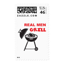 Real Men Grill Postage Stamps