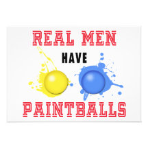 Real Men Have Paintballs Personalized Invite