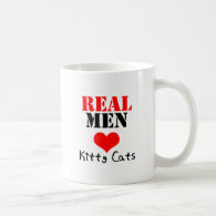 Real Men Heart (Love) Kitty Cats Coffee Mug
