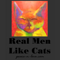 Real Men Like Cats For Light T-shirts by Victoreeah Real Men Like Cats For Light T-shirts
