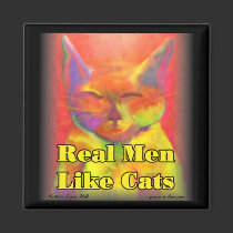 Real Men Like Cats Magnet by Victoreeah Real Men Like Cats Magnet