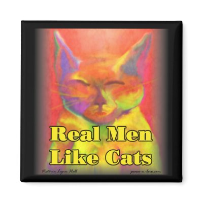 Real Men Like Cats Magnet by Victoreeah