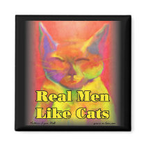 Real Men Like Cats Magnet by Victoreeah Real Men Like Cats Magnet
