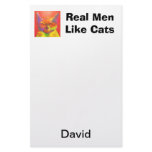 Real Men Like Cats Personalized Stationery