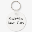 Real Men Love Cats Key Chain keychains by animaltees Real Men Love Cats Key Chain keychains