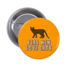 Real Men Love Cats Pinback Buttons