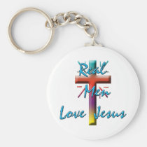 REAL MEN LOVE JESUS keychains