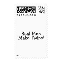 Real Men Make Twins (Black) postage