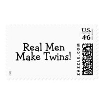 Real Men Make Twins (Black) postage
